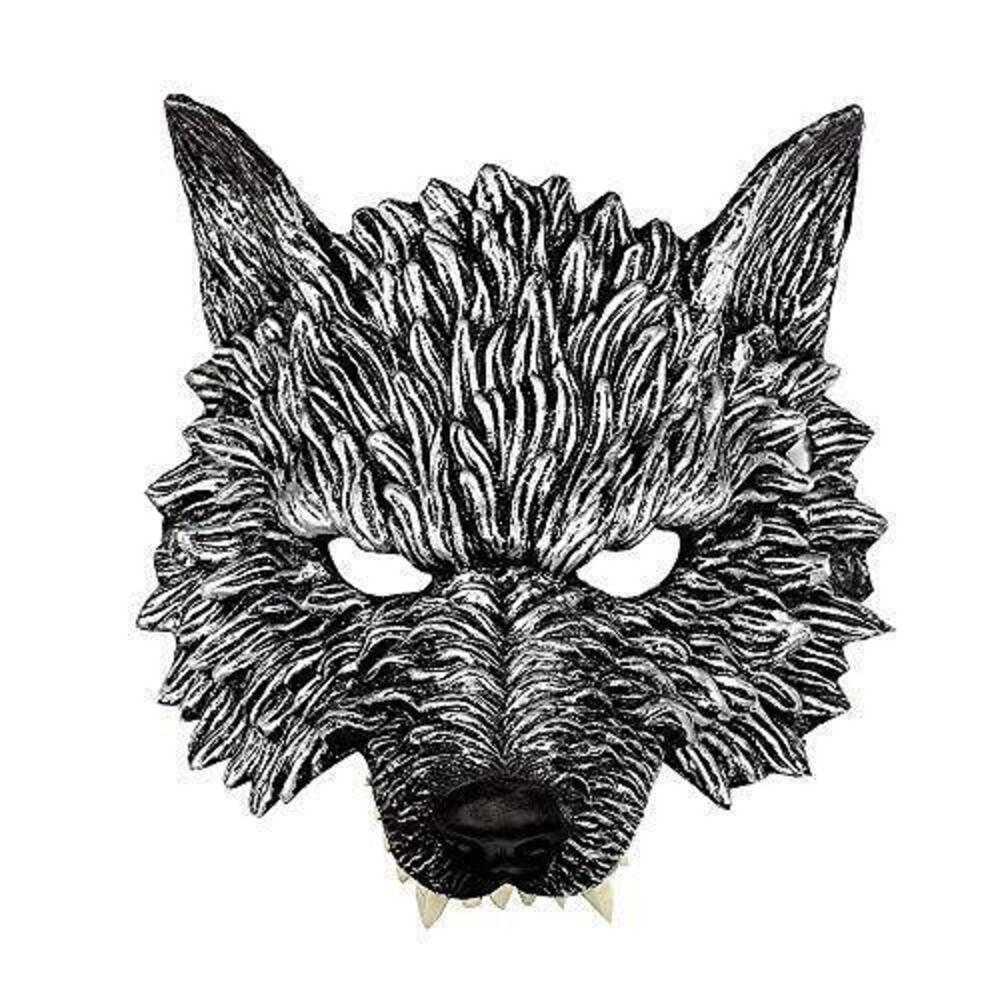 8390 Halloween Gray Wolf's Head Mask Gray 1